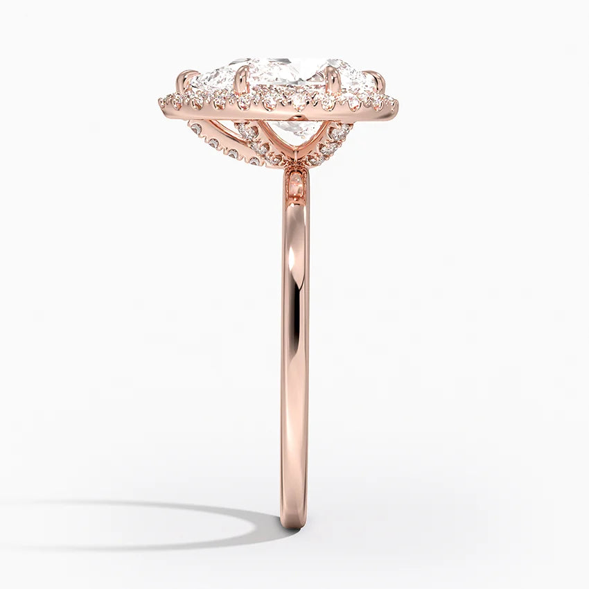 ecomposer-view with diamond shape-pear,ecomposer-size-2-ct,ecomposer-metal type-rose-gold-18k