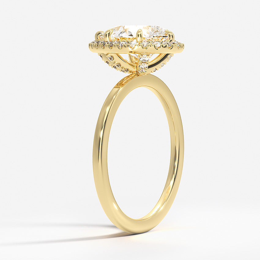 ecomposer-metal type-yellow-gold-18K,ecomposer-ring setting-halo