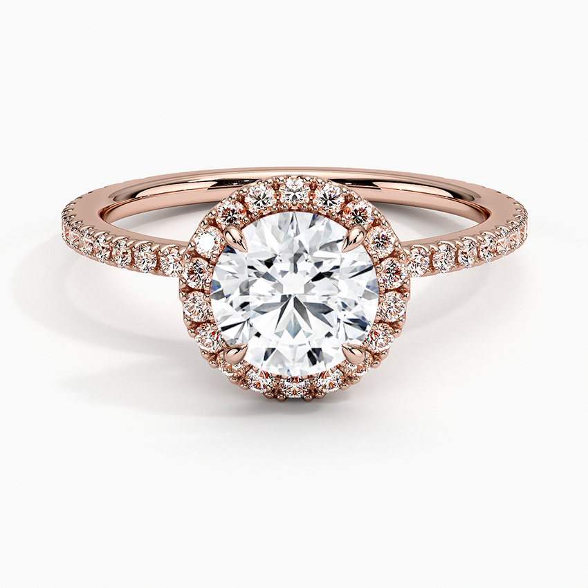 ecomposer-view with diamond shape-round,ecomposer-size-1-ct,ecomposer-metal type-rose-gold-18k