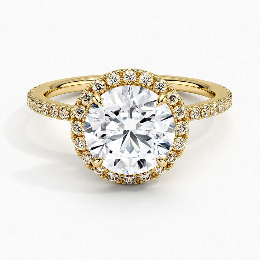 ecomposer-view with diamond shape-round,ecomposer-size-2-ct,ecomposer-metal type-yellow-gold-18k