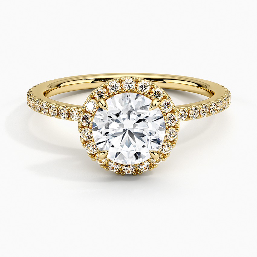 ecomposer-view with diamond shape-round,ecomposer-size-1-ct,ecomposer-metal type-yellow-gold-18k