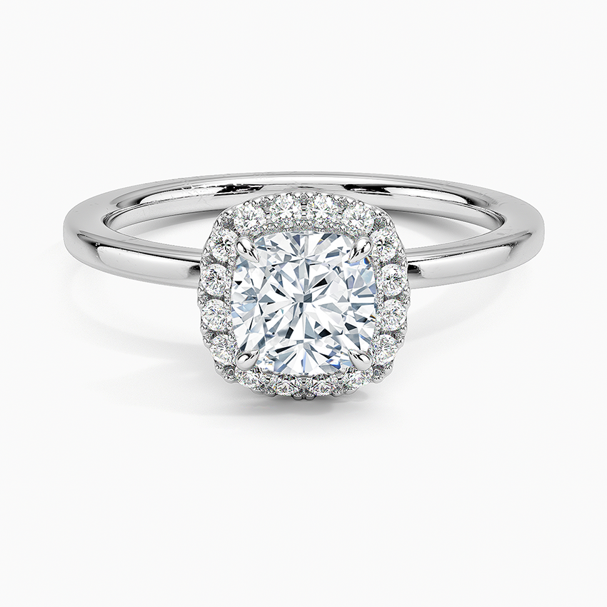 ecomposer-view with diamond shape-cushion,ecomposer-size-1-ct,ecomposer-metal type-white-gold-18k