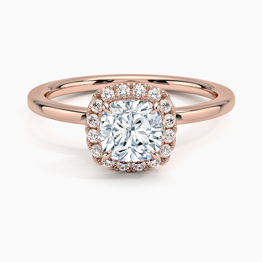 ecomposer-view with diamond shape-cushion,ecomposer-size-1-ct,ecomposer-metal type-rose-gold-18k