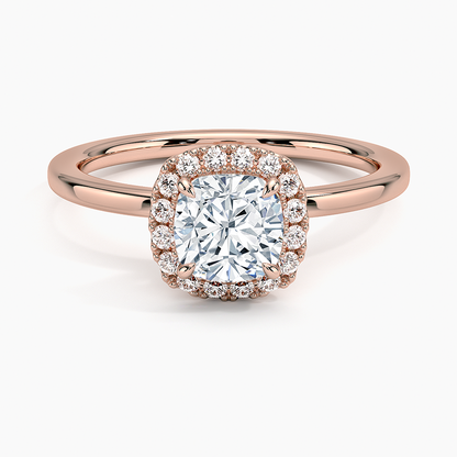 ecomposer-view with diamond shape-cushion,ecomposer-size-1-ct,ecomposer-metal type-rose-gold-18k
