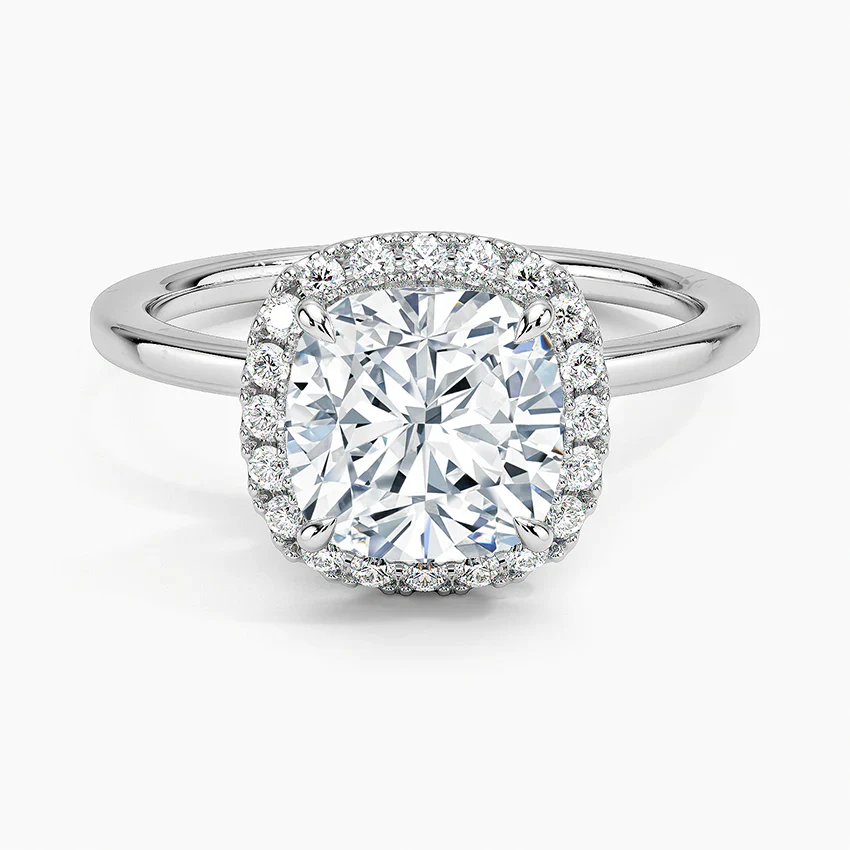 ecomposer-view with diamond shape-cushion,ecomposer-size-2-ct,ecomposer-metal type-white-gold-18k