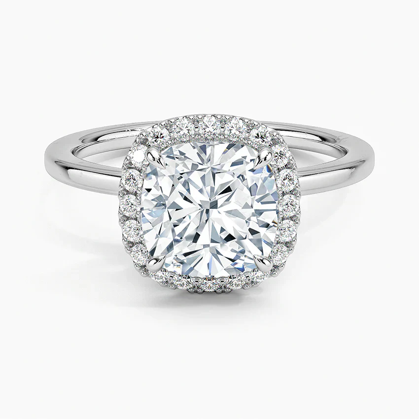 ecomposer-view with diamond shape-cushion,ecomposer-size-2-ct,ecomposer-metal type-white-gold-18k