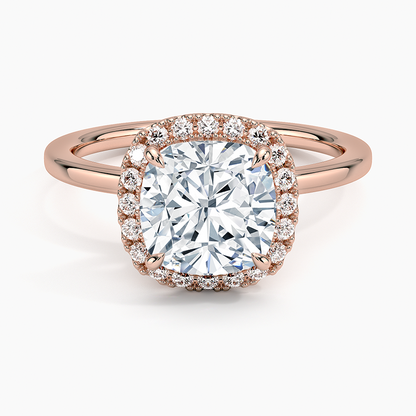 ecomposer-view with diamond shape-cushion,ecomposer-size-2-ct,ecomposer-metal type-rose-gold-18k