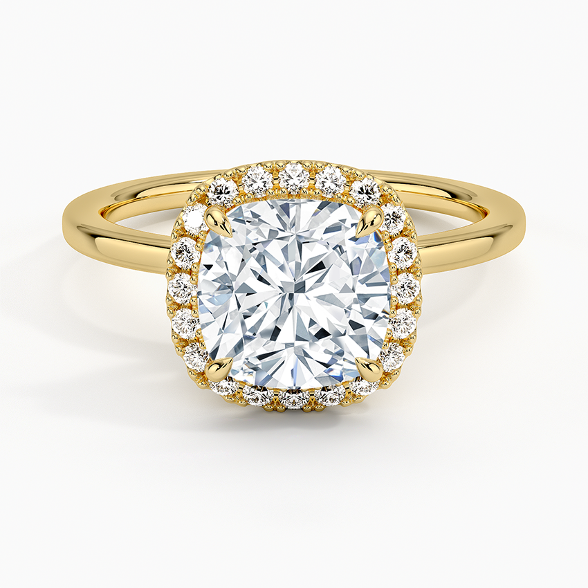 ecomposer-view with diamond shape-cushion,ecomposer-size-2-ct,ecomposer-metal type-yellow-gold-18k