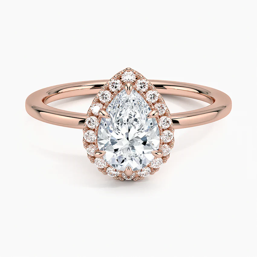 ecomposer-view with diamond shape-pear,ecomposer-size-1-ct,ecomposer-metal type-rose-gold-18k
