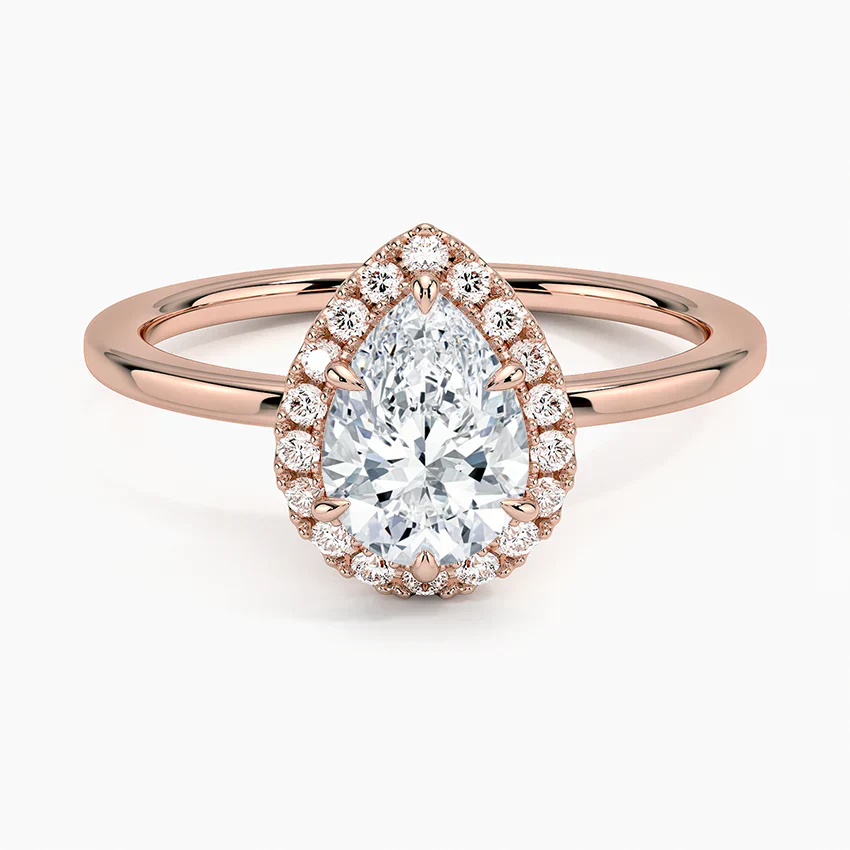 ecomposer-view with diamond shape-pear,ecomposer-size-1-ct,ecomposer-metal type-rose-gold-18k