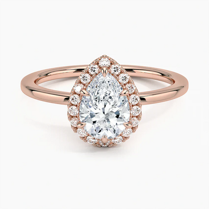 ecomposer-view with diamond shape-pear,ecomposer-size-1-ct,ecomposer-metal type-rose-gold-18k