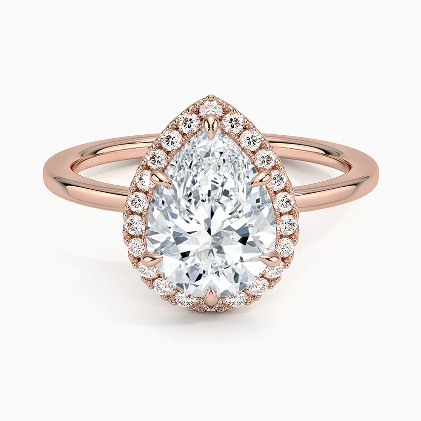 ecomposer-view with diamond shape-pear,ecomposer-size-2-ct,ecomposer-metal type-rose-gold-18k