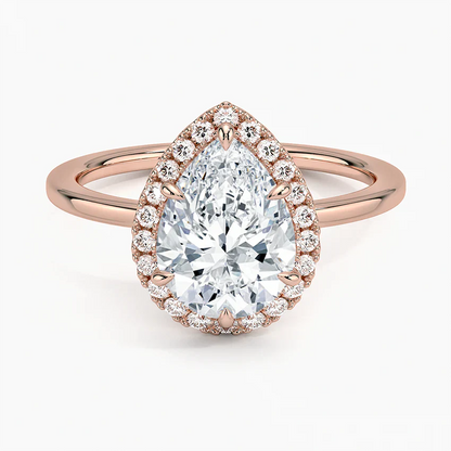 ecomposer-view with diamond shape-pear,ecomposer-size-2-ct,ecomposer-metal type-rose-gold-18k