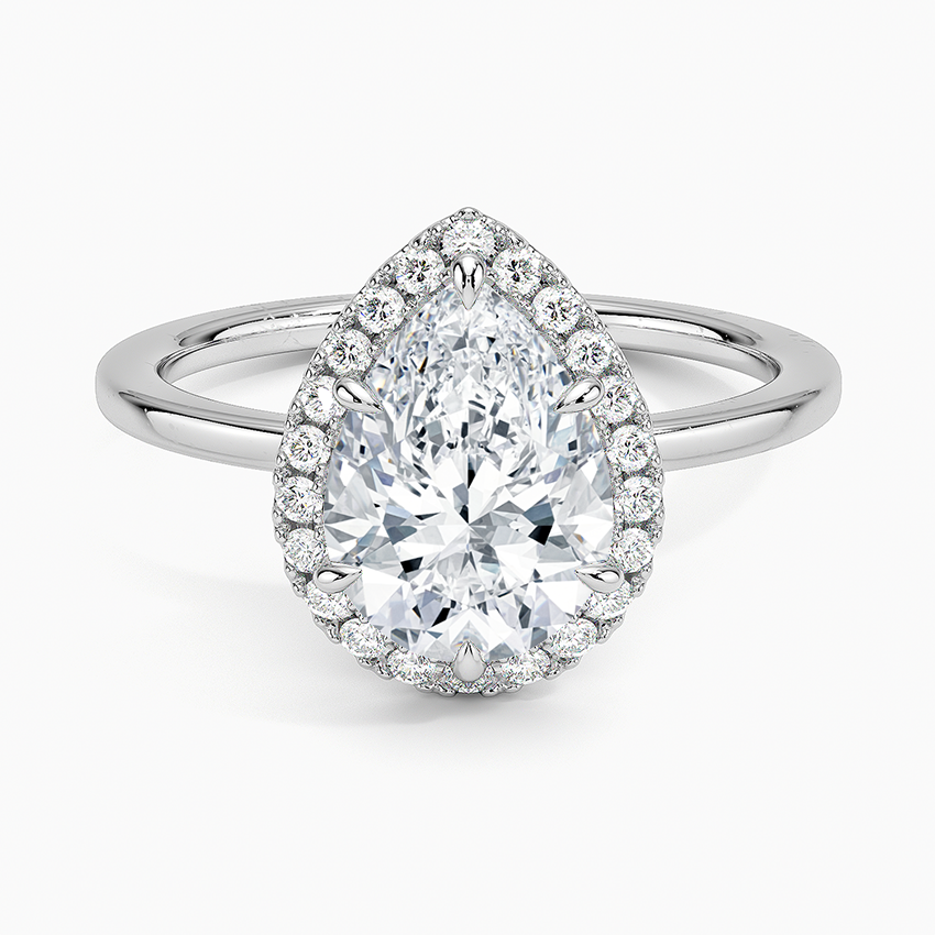 ecomposer-view with diamond shape-pear,ecomposer-size-2-ct,ecomposer-metal type-white-gold-18k