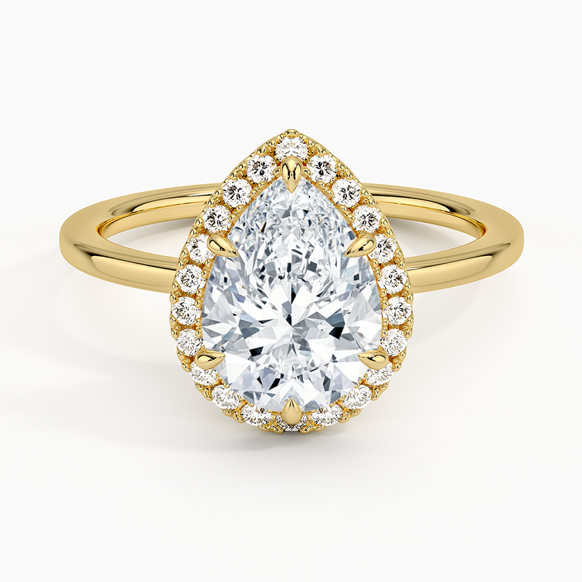 ecomposer-metal type-yellow-gold-18K,ecomposer-ring setting-halo