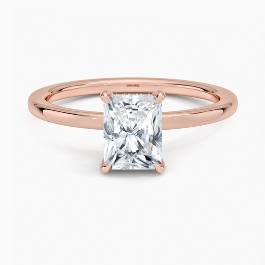 ecomposer-view with diamond shape-radiant,ecomposer-size-1-ct,ecomposer-metal type-rose-gold-18k