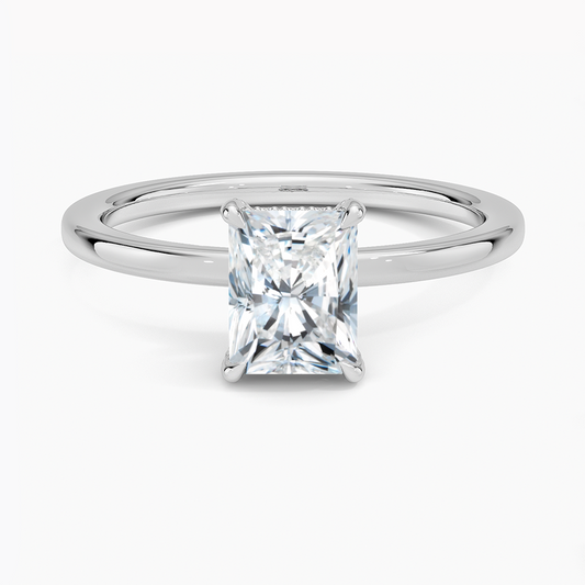 ecomposer-view with diamond shape-radiant,ecomposer-size-1-ct,ecomposer-metal type-white-gold-18k