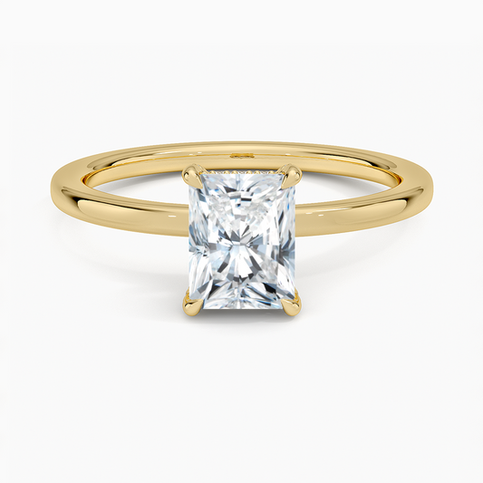 ecomposer-view with diamond shape-radiant,ecomposer-size-1-ct,ecomposer-metal type-yellow-gold-18k