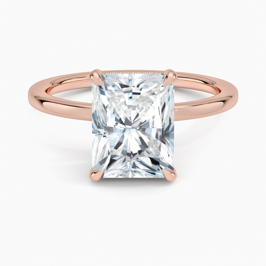 ecomposer-view with diamond shape-radiant,ecomposer-size-2-ct,ecomposer-metal type-rose-gold-18k