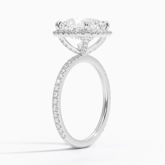 ecomposer-view with diamond shape-cushion, ecomposer-metal type-white-gold-18k