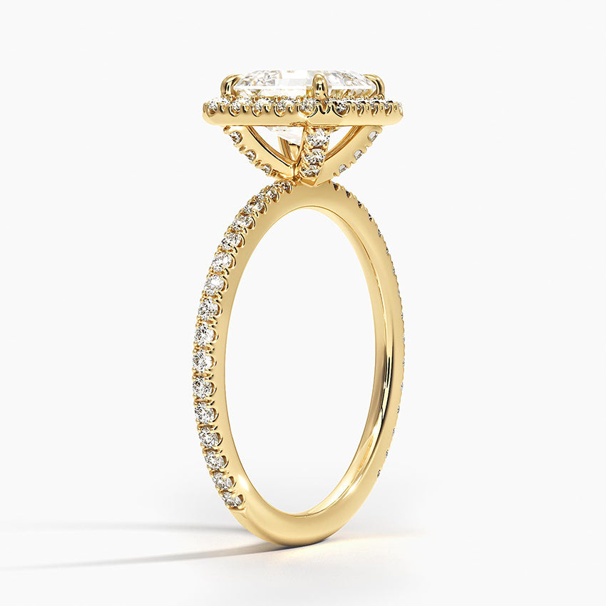 ecomposer-metal type-yellow-gold-18K,ecomposer-ring setting-halo-pave