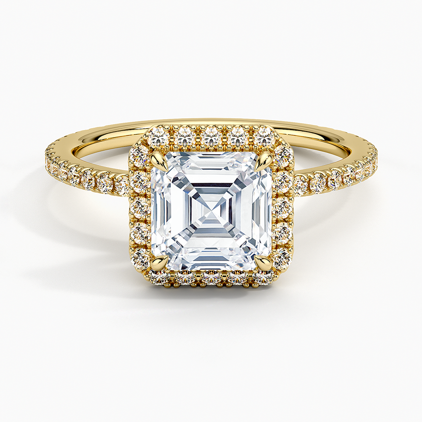 ecomposer-metal type-yellow-gold-18K,ecomposer-ring setting-halo-pave