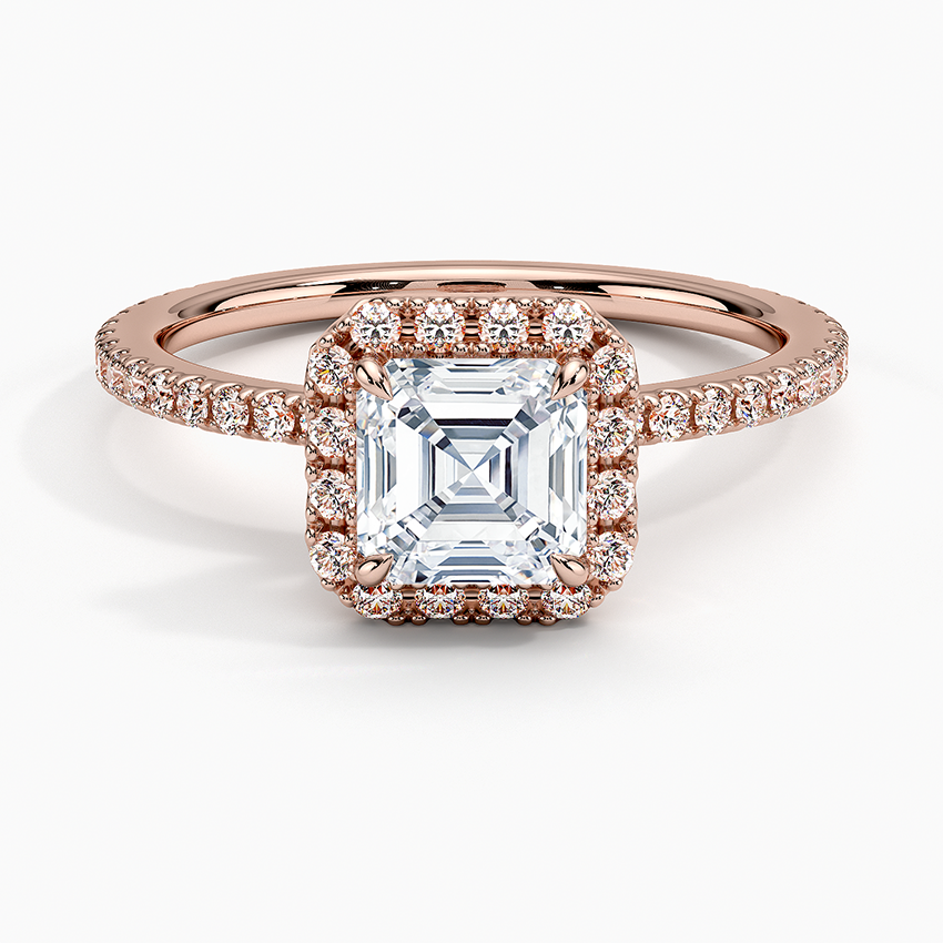 ecomposer-view with diamond shape-asscher,ecomposer-size-1-ct,ecomposer-metal type-rose-gold-18k