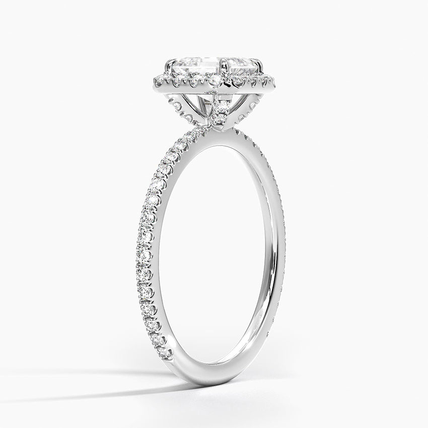 ecomposer-metal type-white-gold-18K,ecomposer-ring setting-halo-pave