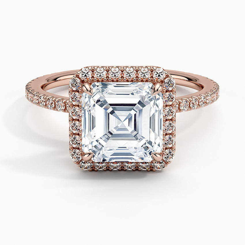 ecomposer-view with diamond shape-asscher,ecomposer-size-2-ct,ecomposer-metal type-rose-gold-18k