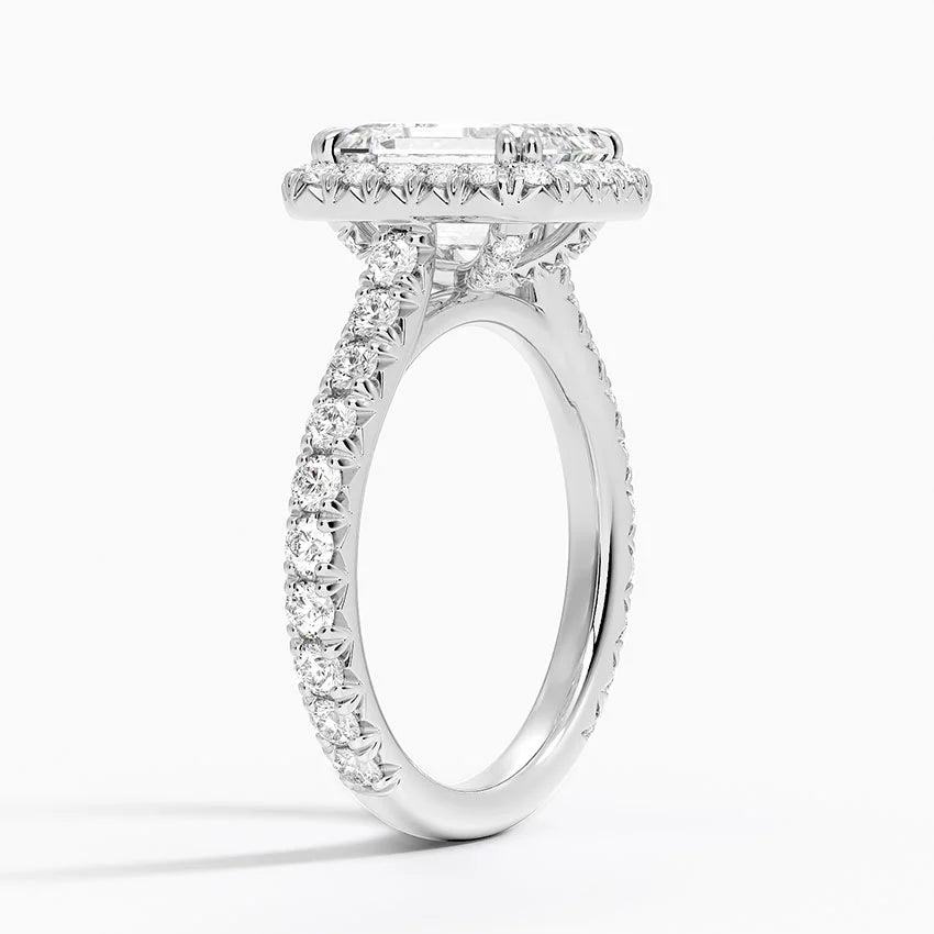 ecomposer-metal type-white-gold-18K,ecomposer-ring setting-halo-pave