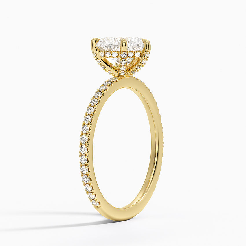 ecomposer-metal type-yellow-gold-18K,ecomposer-ring setting-halo-pave