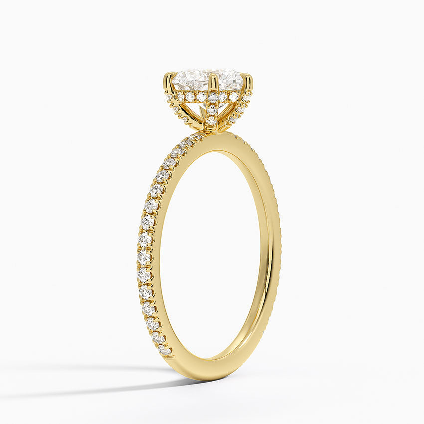 ecomposer-metal type-yellow-gold-18K,ecomposer-ring setting-halo-pave