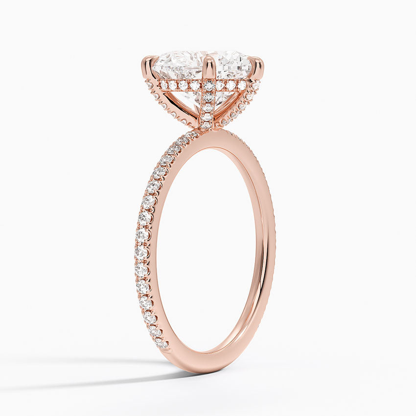 ecomposer-metal type-rose-gold-18K,ecomposer-ring setting-halo-pave