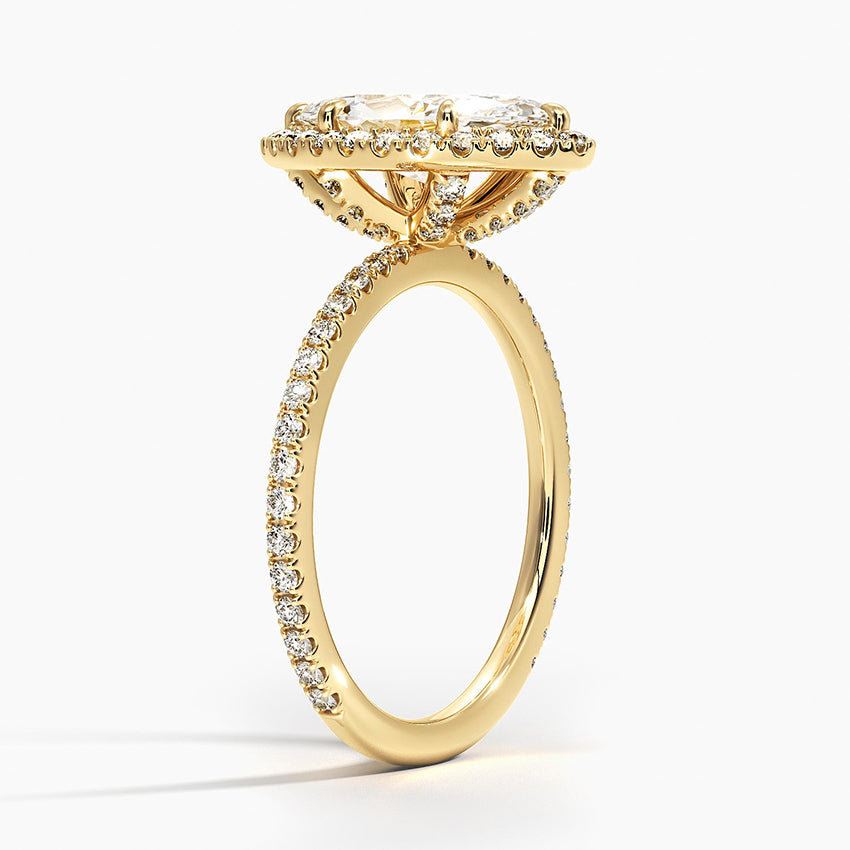 ecomposer-metal type-yellow-gold-18K,ecomposer-ring setting-halo-pave