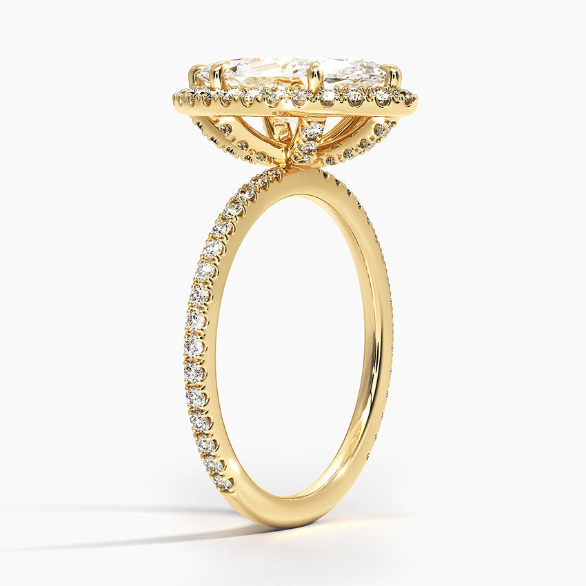 ecomposer-metal type-yellow-gold-18K,ecomposer-ring setting-halo-pave