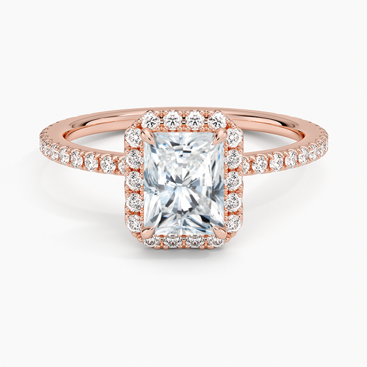 ecomposer-view with diamond shape-radiant,ecomposer-size-1-ct,ecomposer-metal type-rose-gold-18k