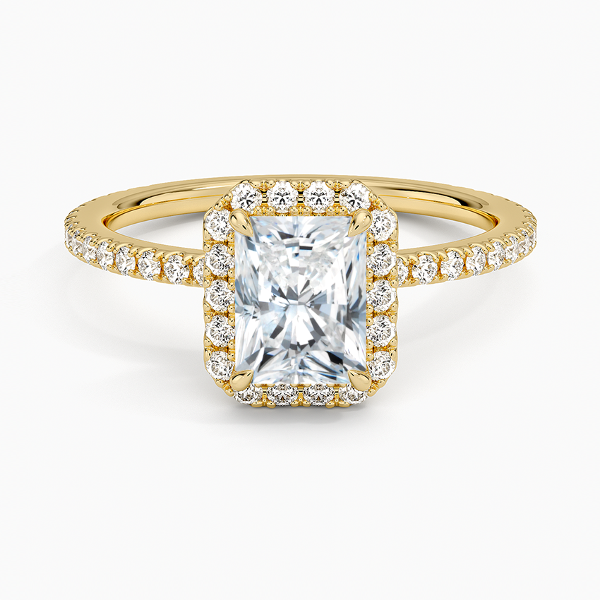 ecomposer-metal type-yellow-gold-18K,ecomposer-ring setting-halo-pave