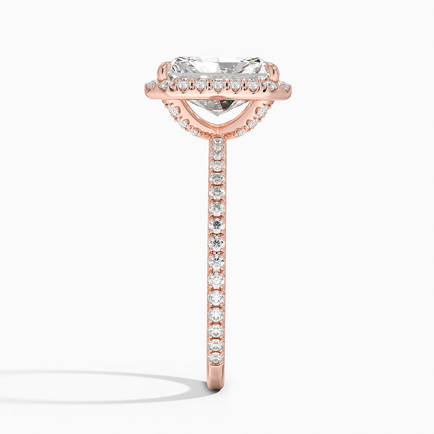 ecomposer-view with diamond shape-radiant,ecomposer-size-2-ct,ecomposer-metal type-rose-gold-18k