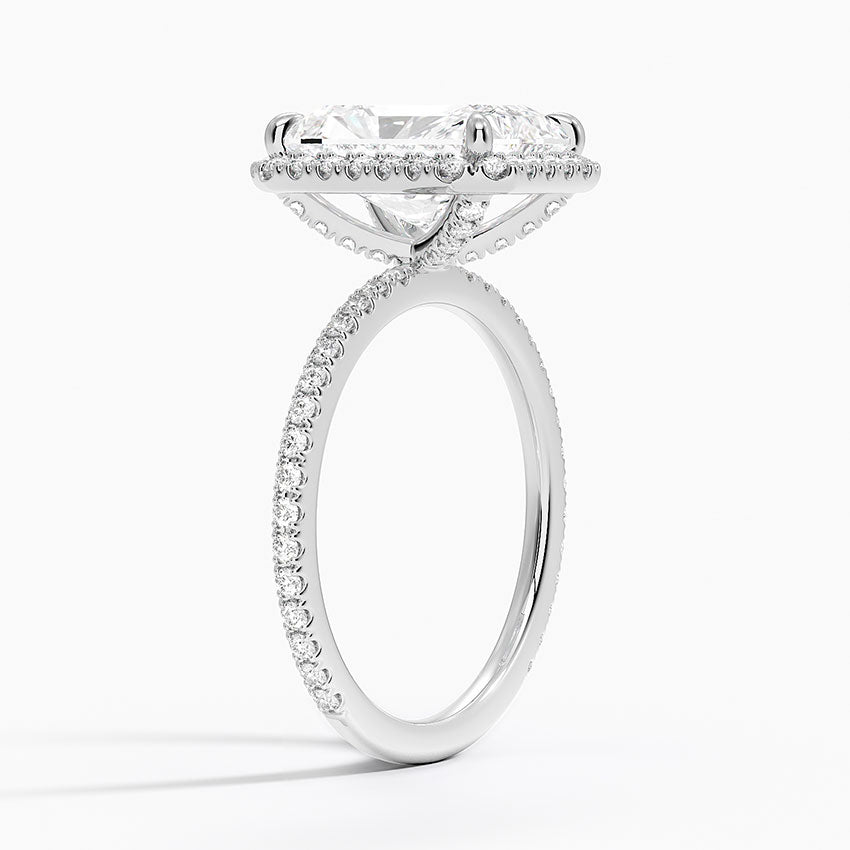 ecomposer-view with diamond shape-radiant,ecomposer-size-3-ct,ecomposer-metal type-white-gold-18k