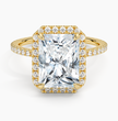 ecomposer-metal type-yellow-gold-18K,ecomposer-ring setting-halo-pave