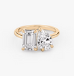 ecomposer-view with diamond shape-emerald-and-pear,ecomposer-metal type-rose-gold-18k