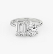 ecomposer-view with diamond shape-emerald-and-pear,ecomposer-metal type-white-gold-18k