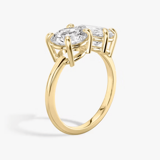 ecomposer-view with diamond shape-round-and-pear,ecomposer-metal type-yellow-gold-18k