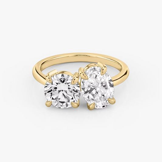 ecomposer-view with diamond shape-round-and-oval,ecomposer-metal type-yellow-gold-18k