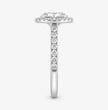 0.5 Carat Oval Natural Diamond Halo Pave Engagement Ring in 18K Gold (Diamond Color G, Clarity, VS2, Very Good/Excellent Cut, GIA certificate)