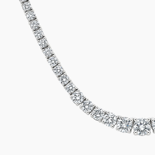 Tennis Graduated Lab Diamond (17 ct.) Necklace (17 in.) 18K White Gold