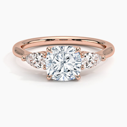 ecomposer-view with diamond shape-cushion,ecomposer-size-1.5-ct,ecomposer-metal type-rose-gold-18k