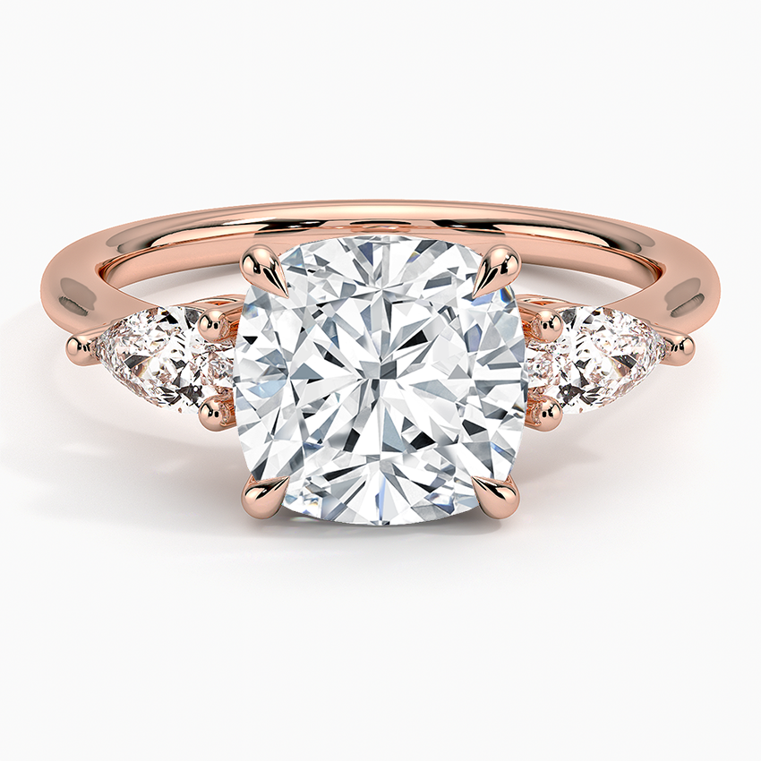 ecomposer-view with diamond shape-cushion,ecomposer-size-2.5-ct,ecomposer-metal type-rose-gold-18k