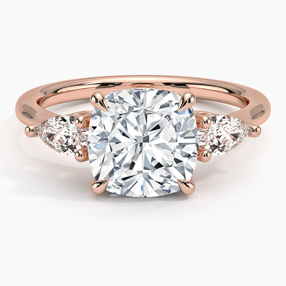 ecomposer-view with diamond shape-cushion,ecomposer-size-2.5-ct,ecomposer-metal type-rose-gold-18k