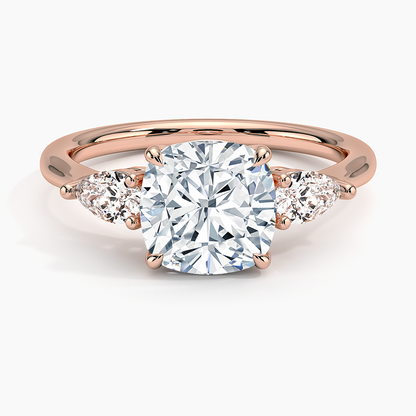 ecomposer-view with diamond shape-cushion,ecomposer-size-2-ct,ecomposer-metal type-rose-gold-18k